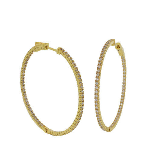 Small Pave In/Out Hoops - Onyx and Blush
 - 3