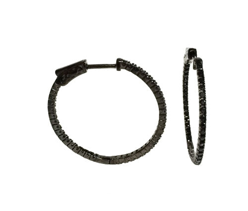 Small Pave In/Out Hoops (STERLING)
