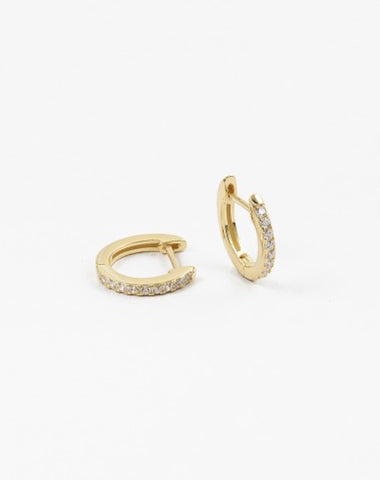 Gold Pave Huggies (STERLING)
