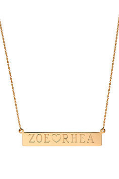 Nameplate Necklace - Onyx and Blush
 - 1