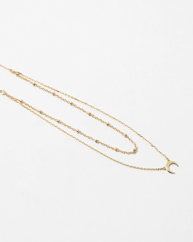 Dainty Layered Crescent Necklace