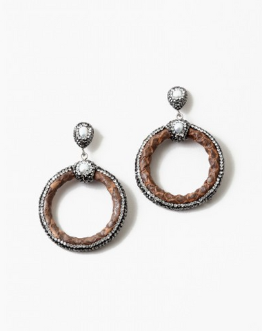 Leather and Druzy Earrings