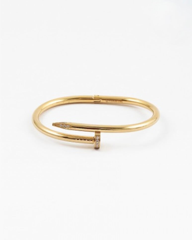 Nail Bangle with Pave Detail