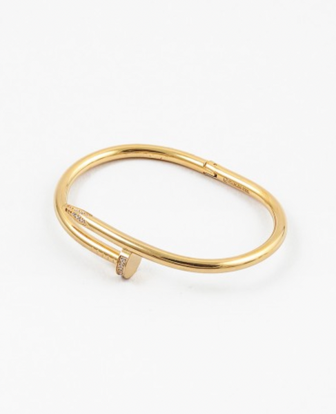 Nail Bangle with Pave Detail