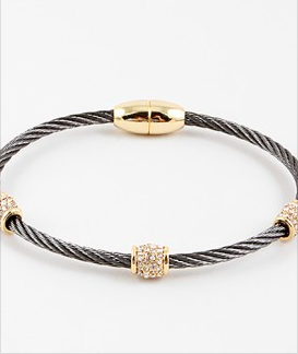 Pave Cable Bangles - Onyx and Blush
 - 3