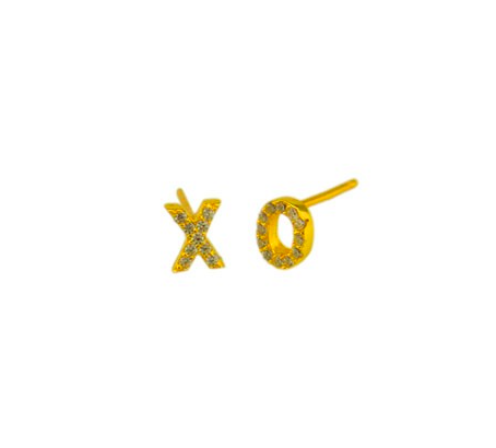 Pave XO Studs - Onyx and Blush
 - 2