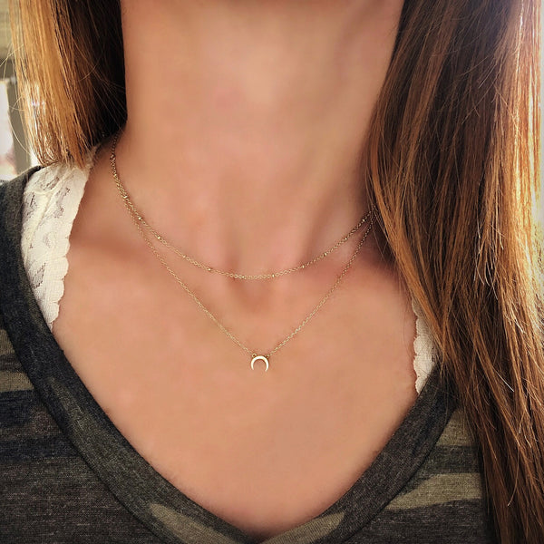 Dainty Layered Crescent Necklace