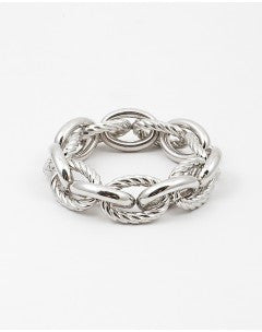Chain Link Stretch Bracelet - Onyx and Blush
